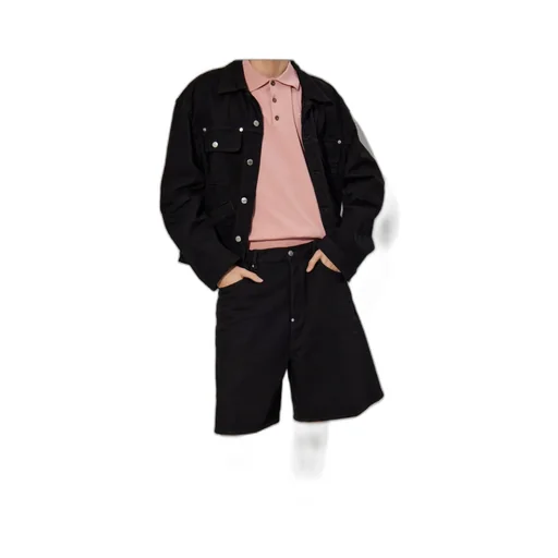 Wide-Leg Bermuda Denim Shorts