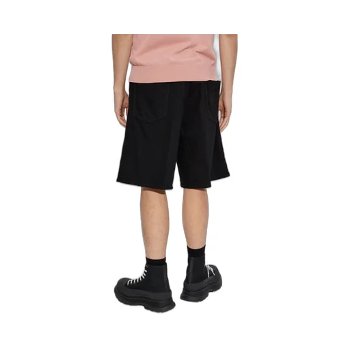 Wide-Leg Bermuda Denim Shorts