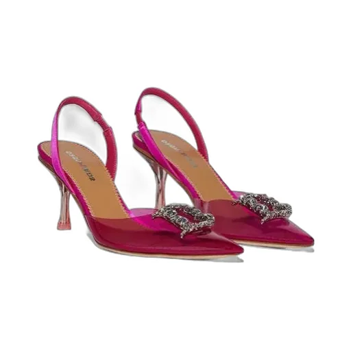 Logo Embellished Pointed Toe Pumps