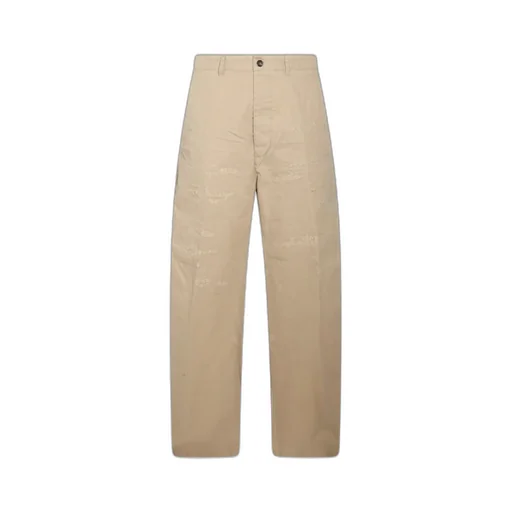Distressed Straight-Leg Pants