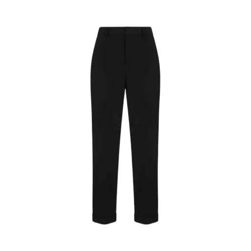 High-Waisted Cotton Straight-Leg Trousers