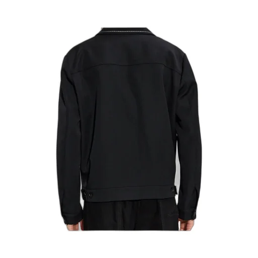 Decorative Stitching Zipped Shirt Jacket