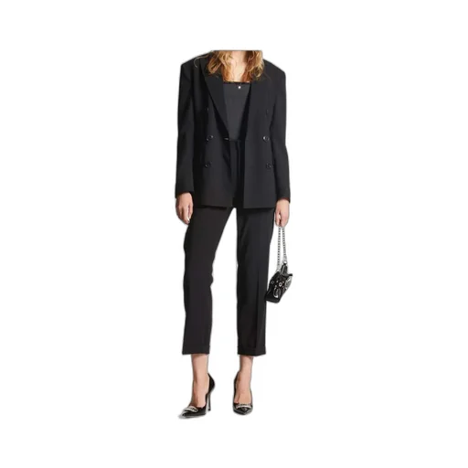 High-Waisted Cotton Straight-Leg Trousers