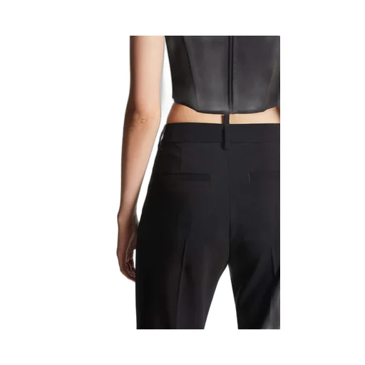 High-Waisted Cotton Straight-Leg Trousers