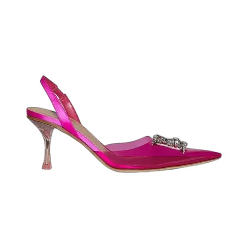 Logo Embellished Pointed Toe Pumps