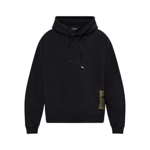 Logo Patch Drawstring Hoodie