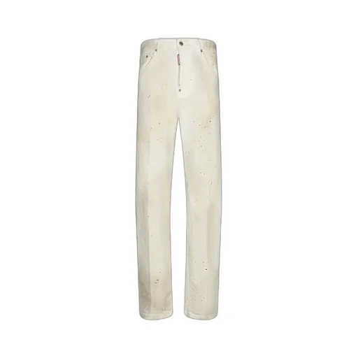 Paint Splatter Detailed Wide Leg Jeans