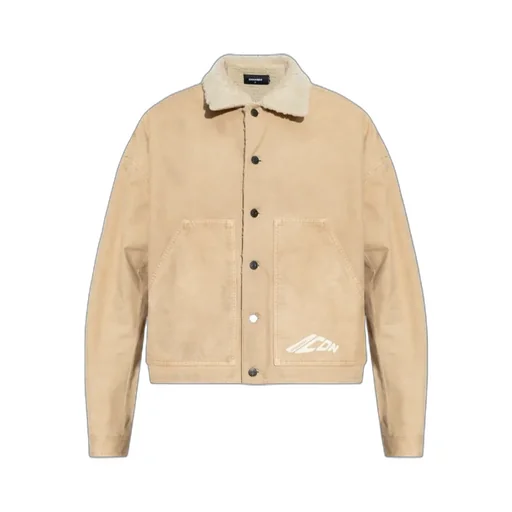 Logo Printed Buttoned Jacket