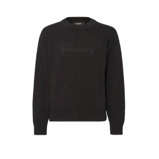 Logo Intarsia Knit Crewneck Pullover