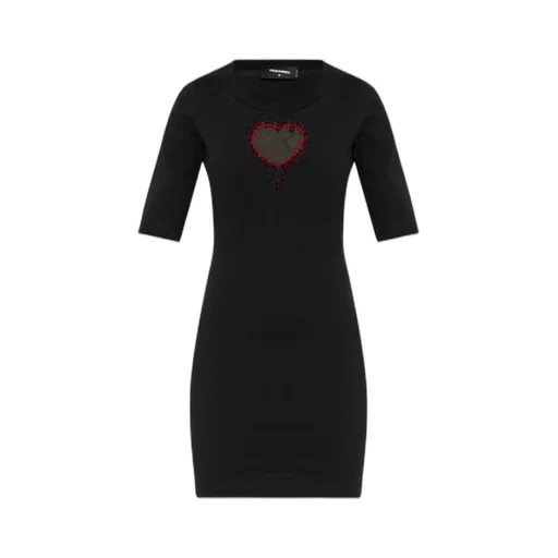 Cut-Out Embellished Jersey Dress