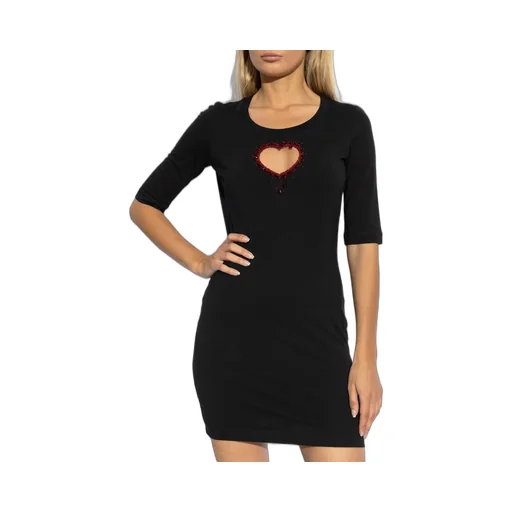 Cut-Out Embellished Jersey Dress