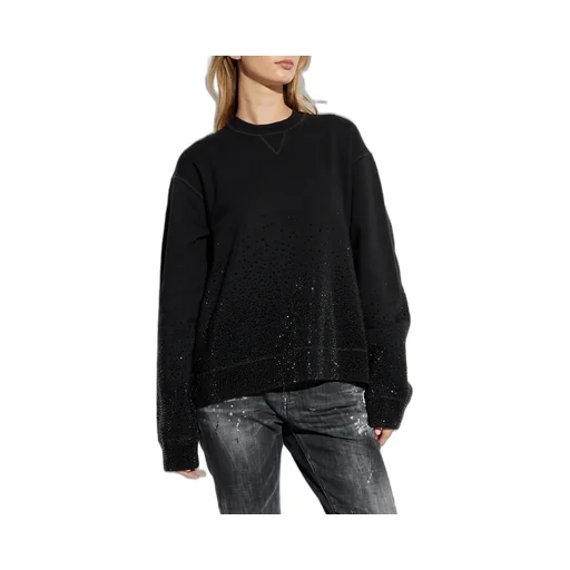 Rhinestone Embellished Crewneck Sweatshirt