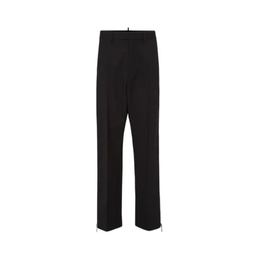 Zip-Detailed Straight-Leg Trousers