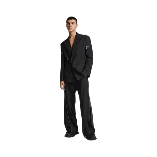 Zip-Detailed Straight-Leg Trousers