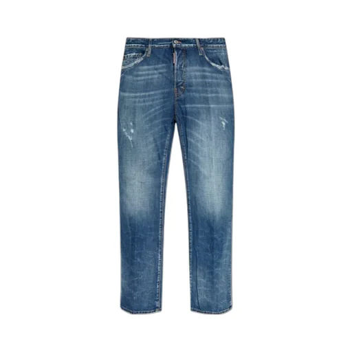 Logo Patch Distressed Jeans