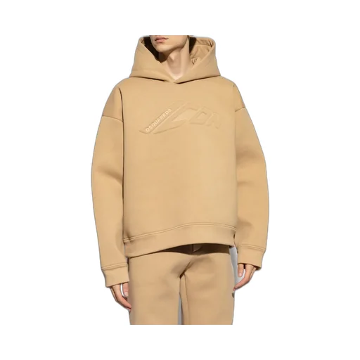 Logo Embossed Long-Sleeved Hoodie