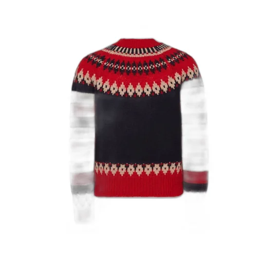 Pattern Intarsia-Knit Striped Jumper