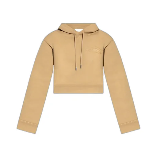 Logo Embossed Cropped Hoodie
