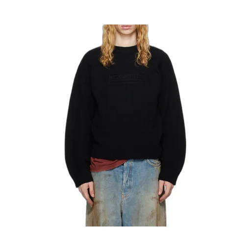 Logo Intarsia Knit Crewneck Pullover