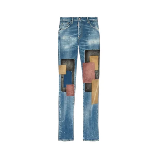 Cool Guy Patchwork Designed Distressed Jeans
