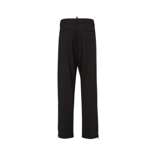 Zip-Detailed Straight-Leg Trousers