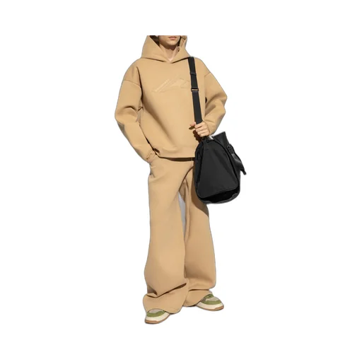 Logo Embossed Long-Sleeved Hoodie