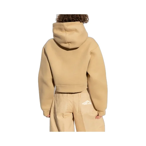 Logo Embossed Cropped Hoodie