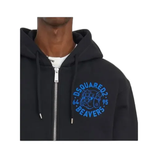 Logo Printed Zip-Up Hoodie
