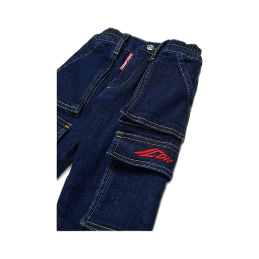 Logo-Embroidered Cargo Jeans