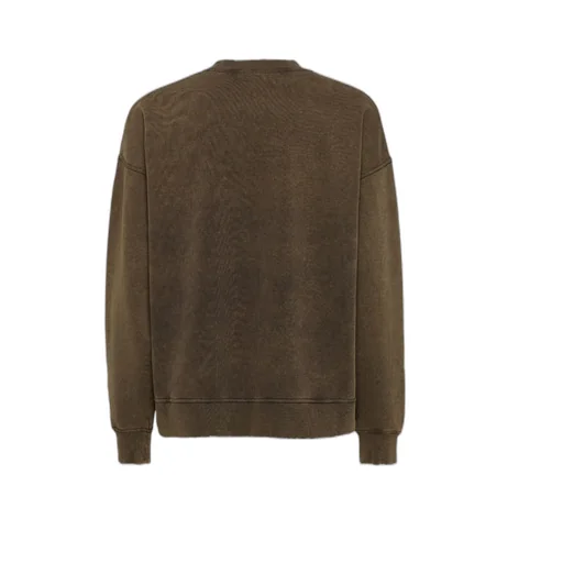 Logo Printed Crewneck Distressed Sweatshirt