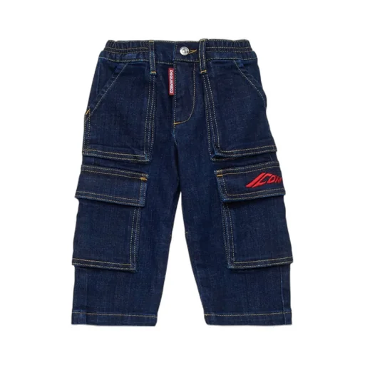 Logo-Embroidered Cargo Jeans