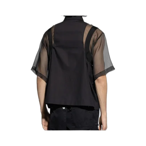 Sheer-Sleeved Buttoned Shirt