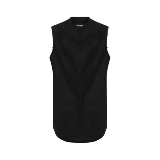 Curved Hem Sleeveless Shirt
