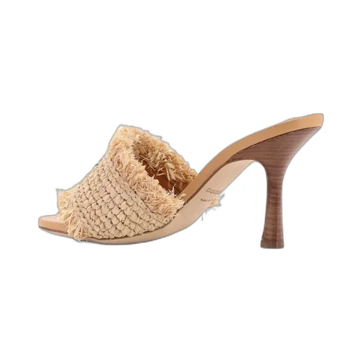 Logo Embroidered Heeled Sandals