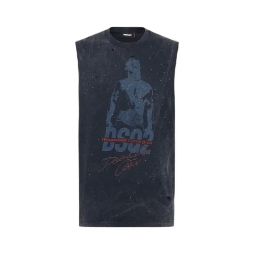 Logo Printed Sleeveless T-Shirt