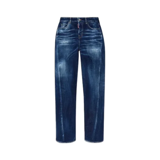 Straight-Leg Distressed Jeans