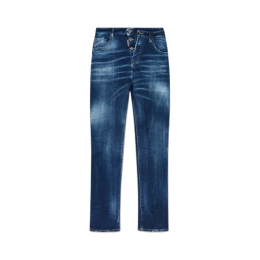 Distressed Straight-Leg Jeans