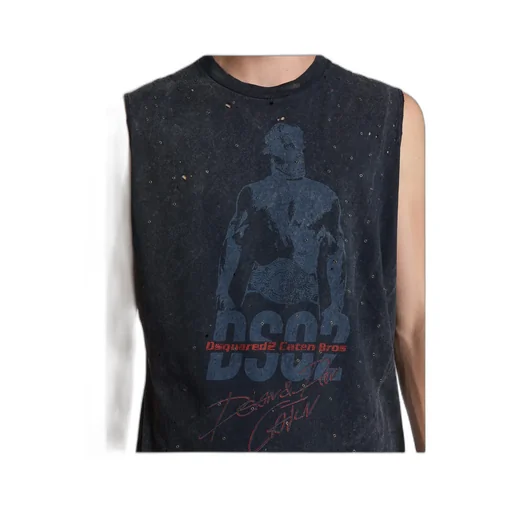 Logo Printed Sleeveless T-Shirt