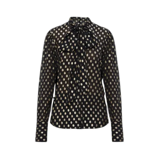 Graphic Printed Tied-Neck Shirt