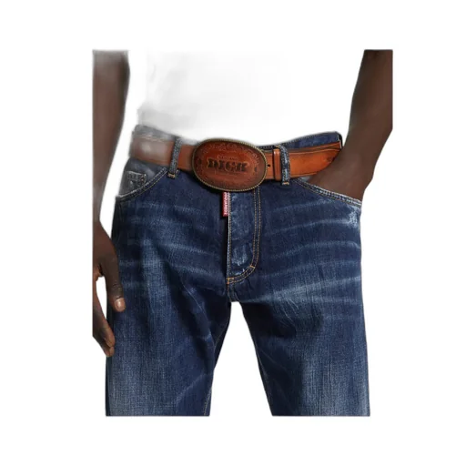 X Magliano Logo Embossed Buckle Belt