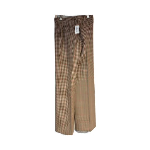 Checked Pleated Trousers