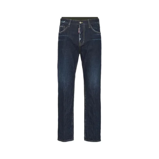 Dark Wash Loose Distressed Jeans