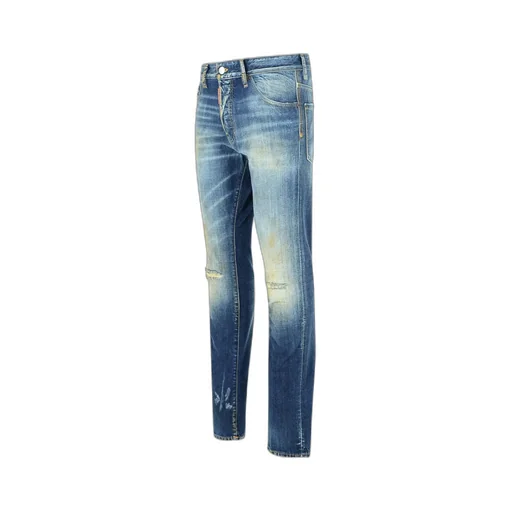 Straight Leg Slim Distressed Jeans
