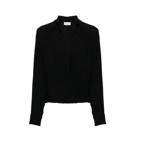 Long-Sleeved Wrap Blouse