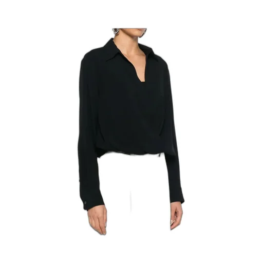 Long-Sleeved Wrap Blouse