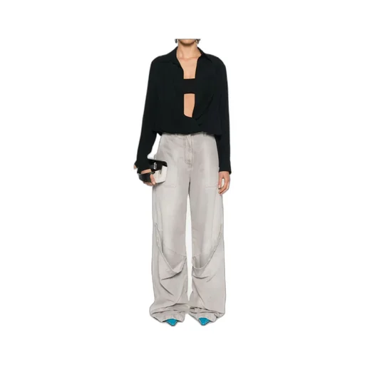 Long-Sleeved Wrap Blouse