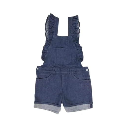 Denim Ruffle Strap Shortalls