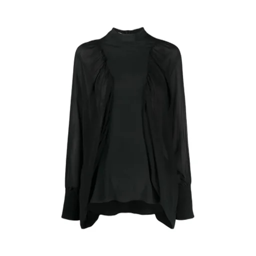 Sheer Bat Sleeve Blouse