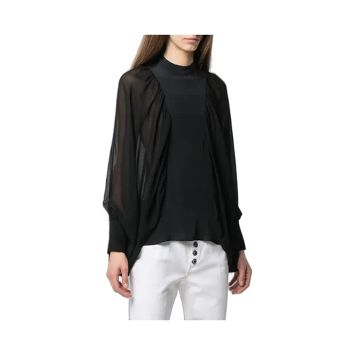 Sheer Bat Sleeve Blouse