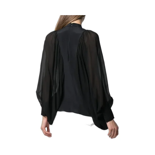 Sheer Bat Sleeve Blouse